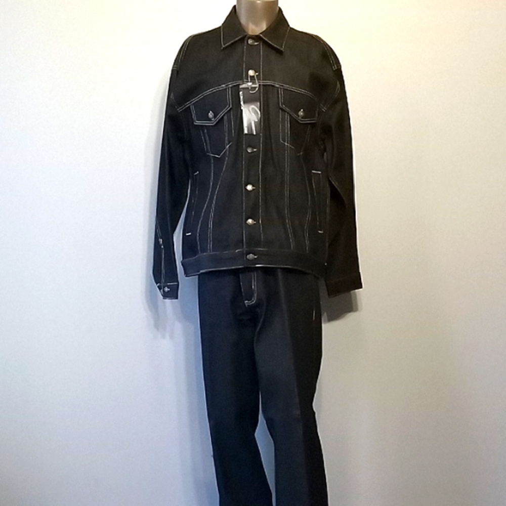 Godbody 2pc Men's Black Denim Jeans set by GODBODY